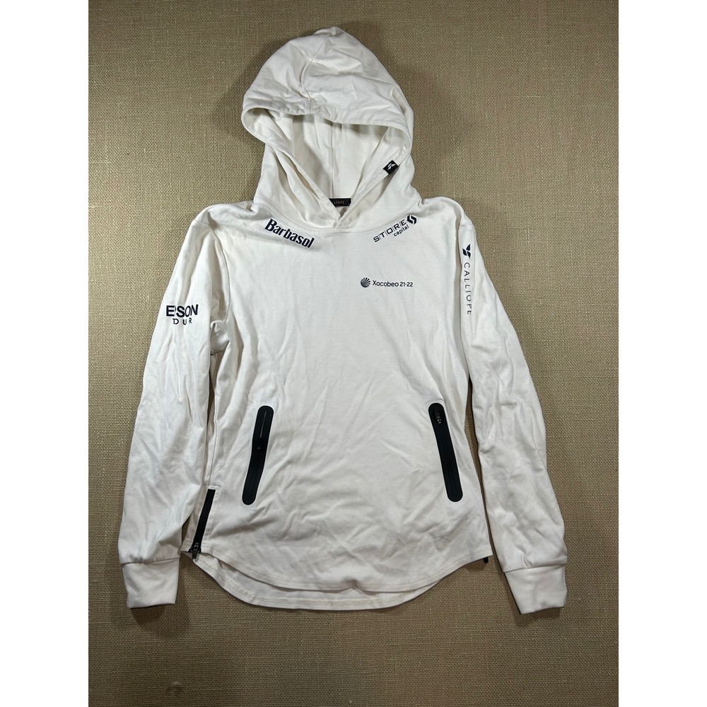 Calliope Golf Womens Large Lightweight Hoodie White Epson Tour Barbasol LPGA L